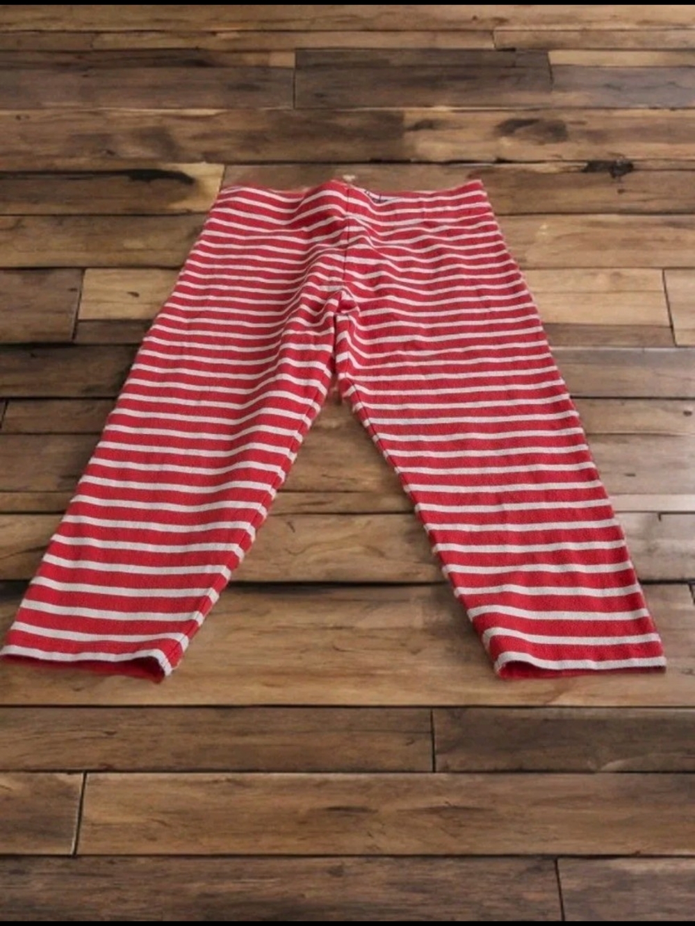Mini Boden Red and White Striped Kids Leggings Size 11/12 Years